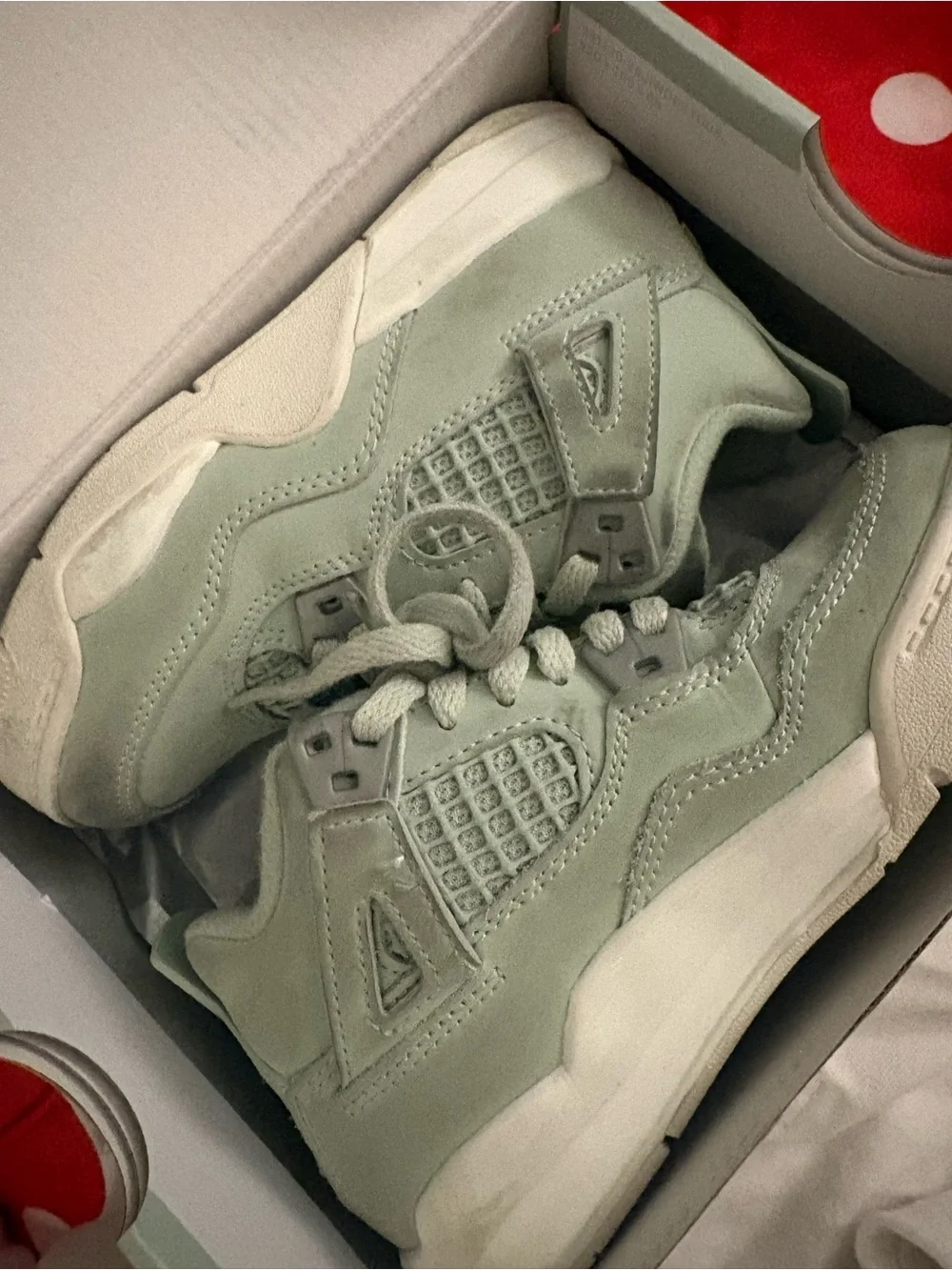 Jordan Kids Mint Green Suede Sneakers